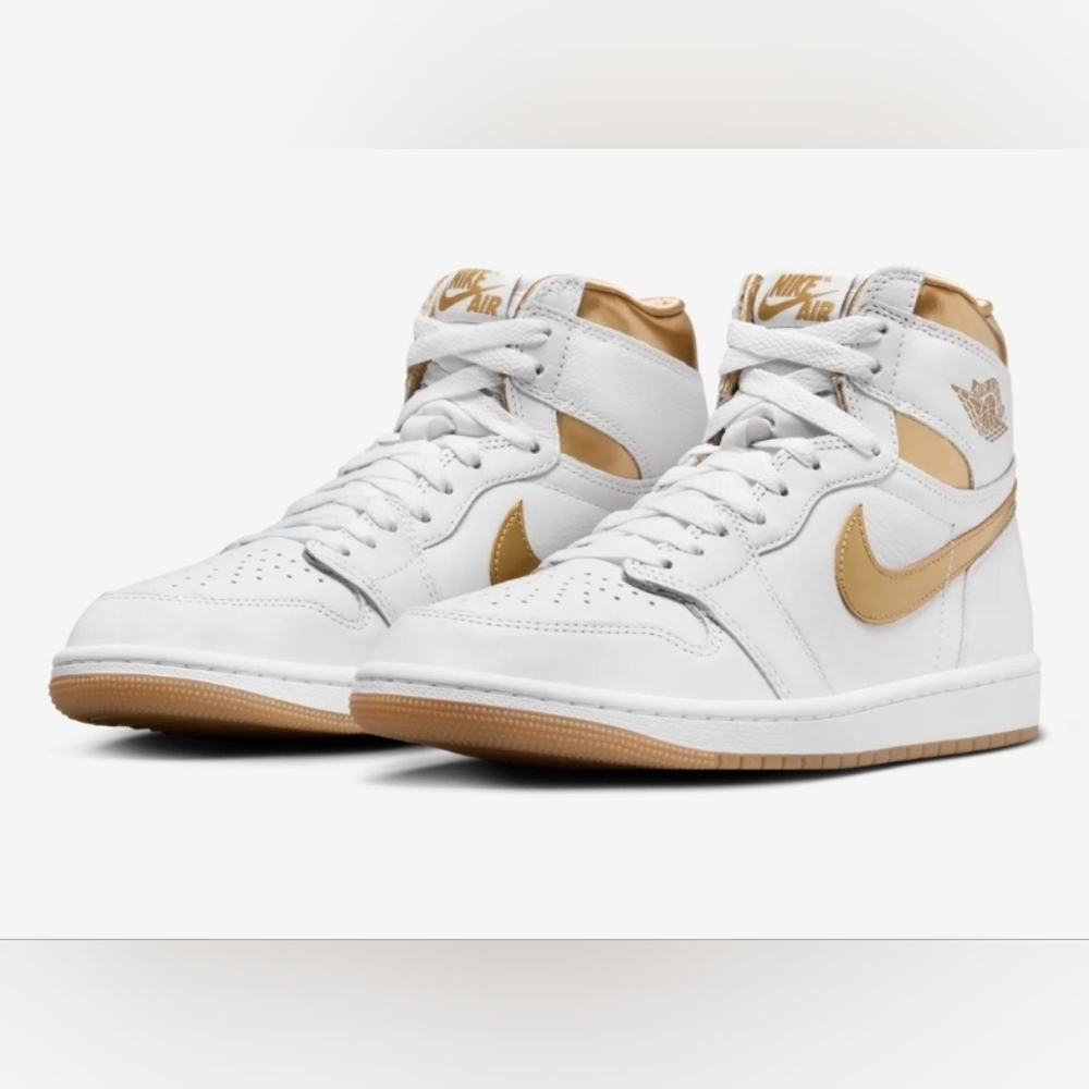 Women's Air Jordan 1 High OGWhite and Gold